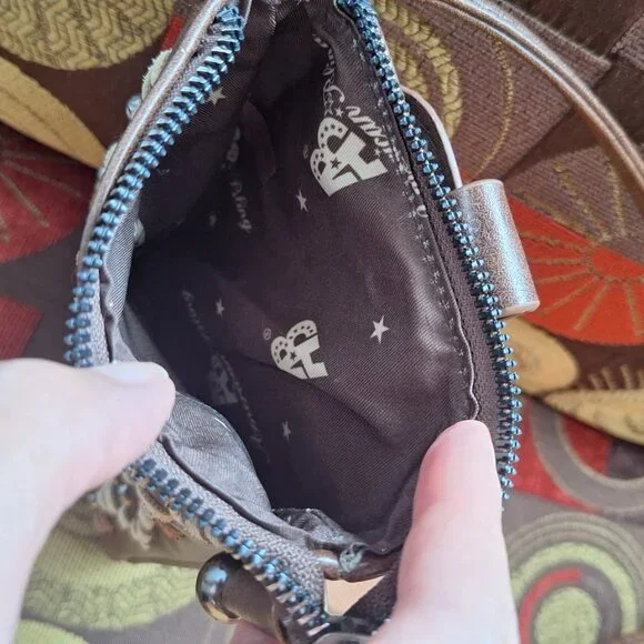 Brown Crossbody Bag with Embroidered Design - Picture 3 of 6